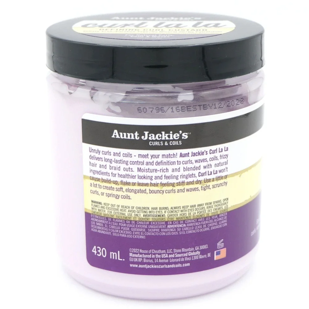 Aunt Jackie's Curl La La Defining Curl Custard w/ Shea Butter 15 oz BB 12/28